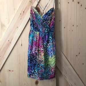 Shoshanna Dot Silk Crossback Dress